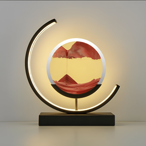 Bordslampa – LED-ring med Sandkonst