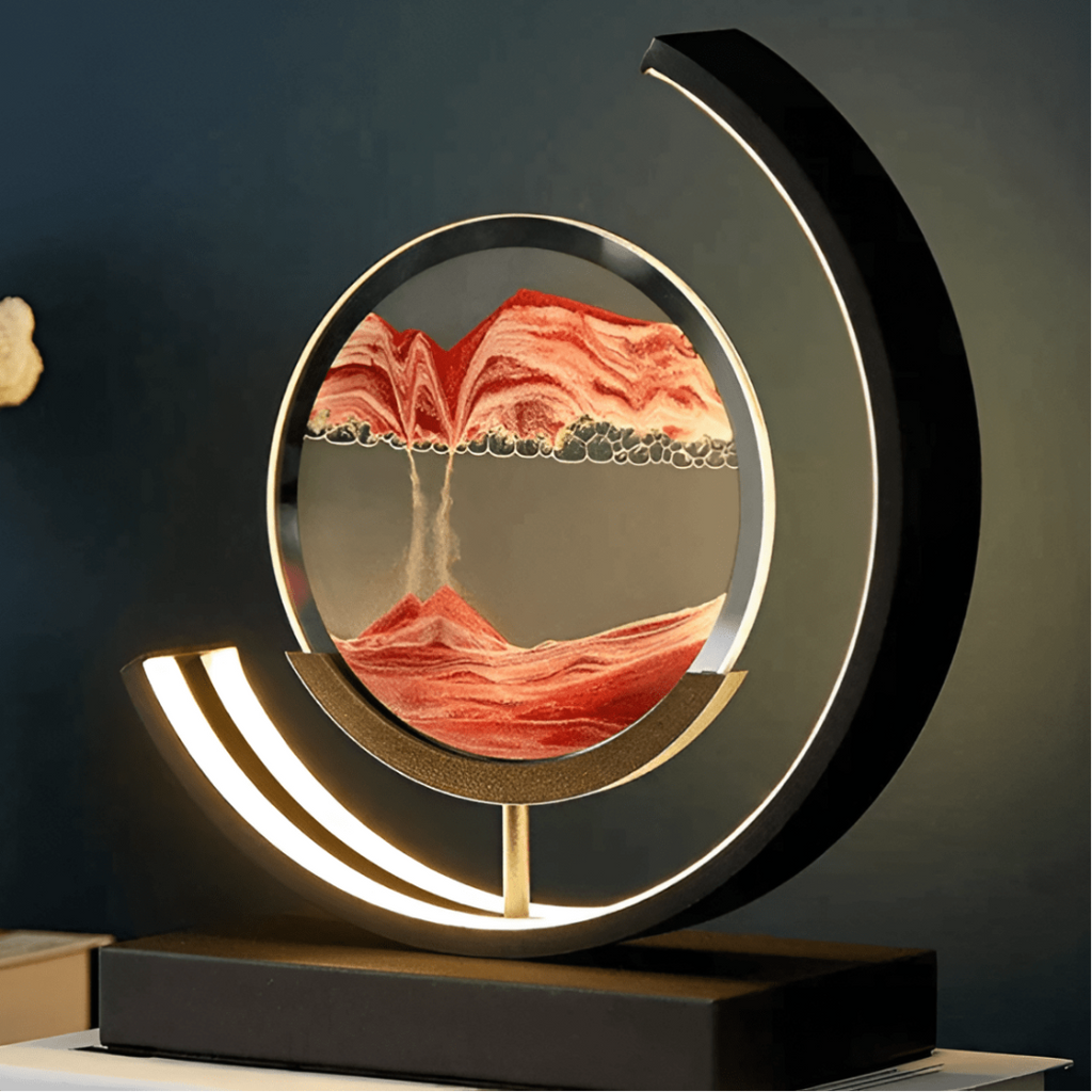 Bordslampa – LED-ring med Sandkonst