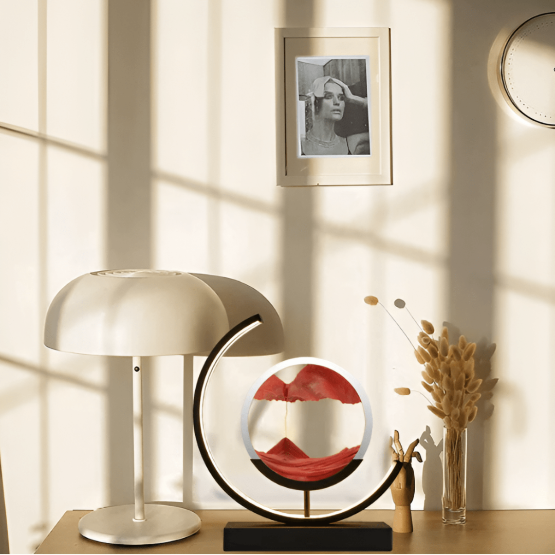 Bordslampa – LED-ring med Sandkonst