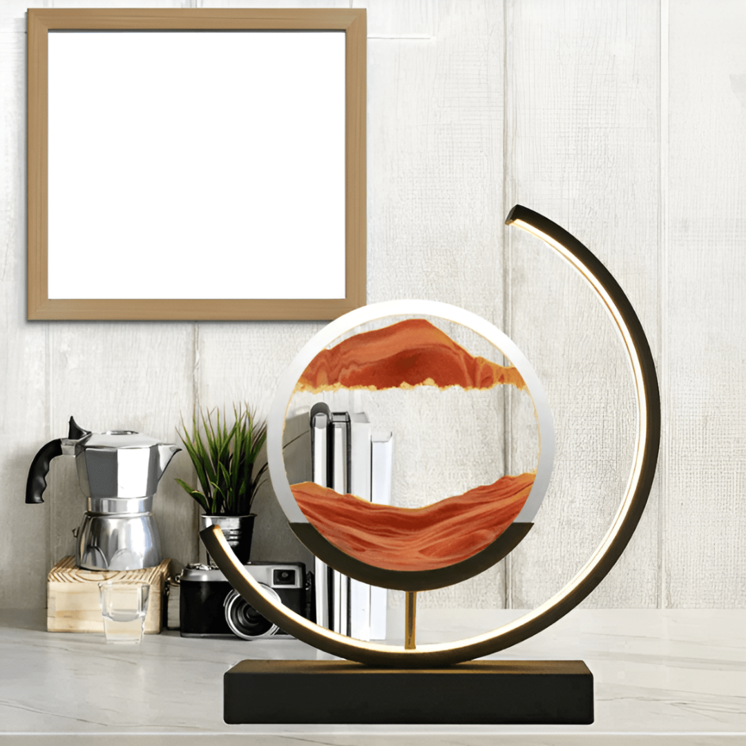 Bordslampa – LED-ring med Sandkonst