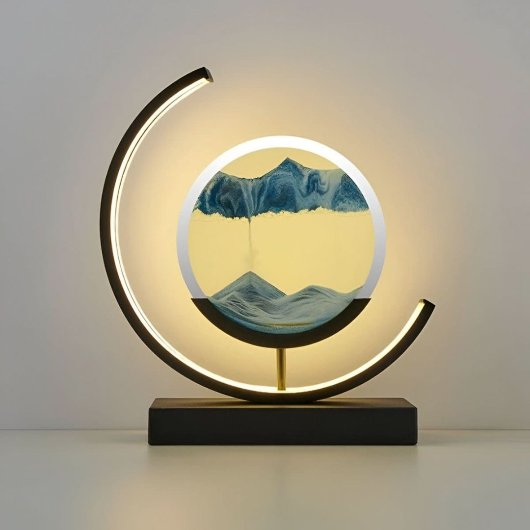 Bordslampa – LED-ring med Sandkonst