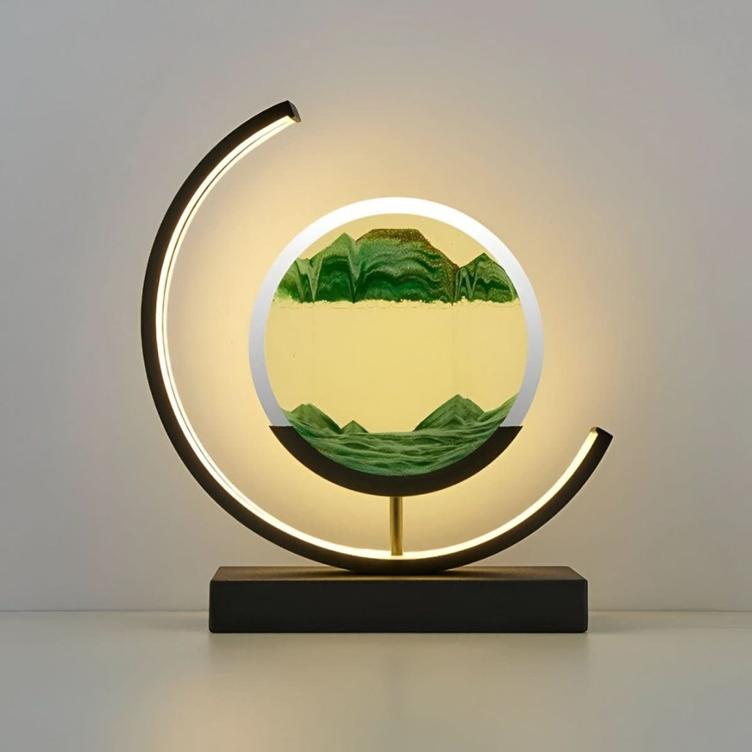 Bordslampa – LED-ring med Sandkonst