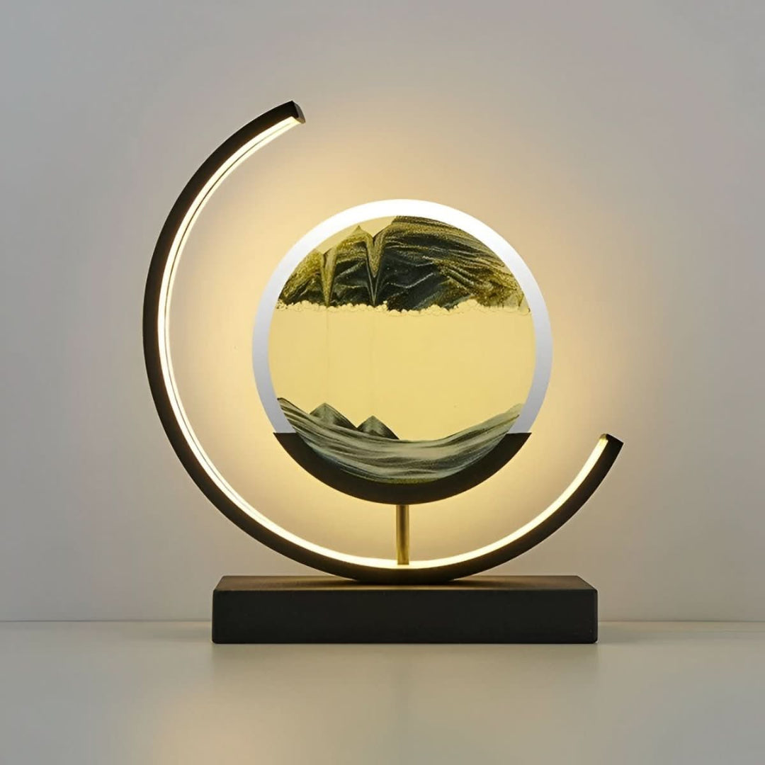 Bordslampa – LED-ring med Sandkonst