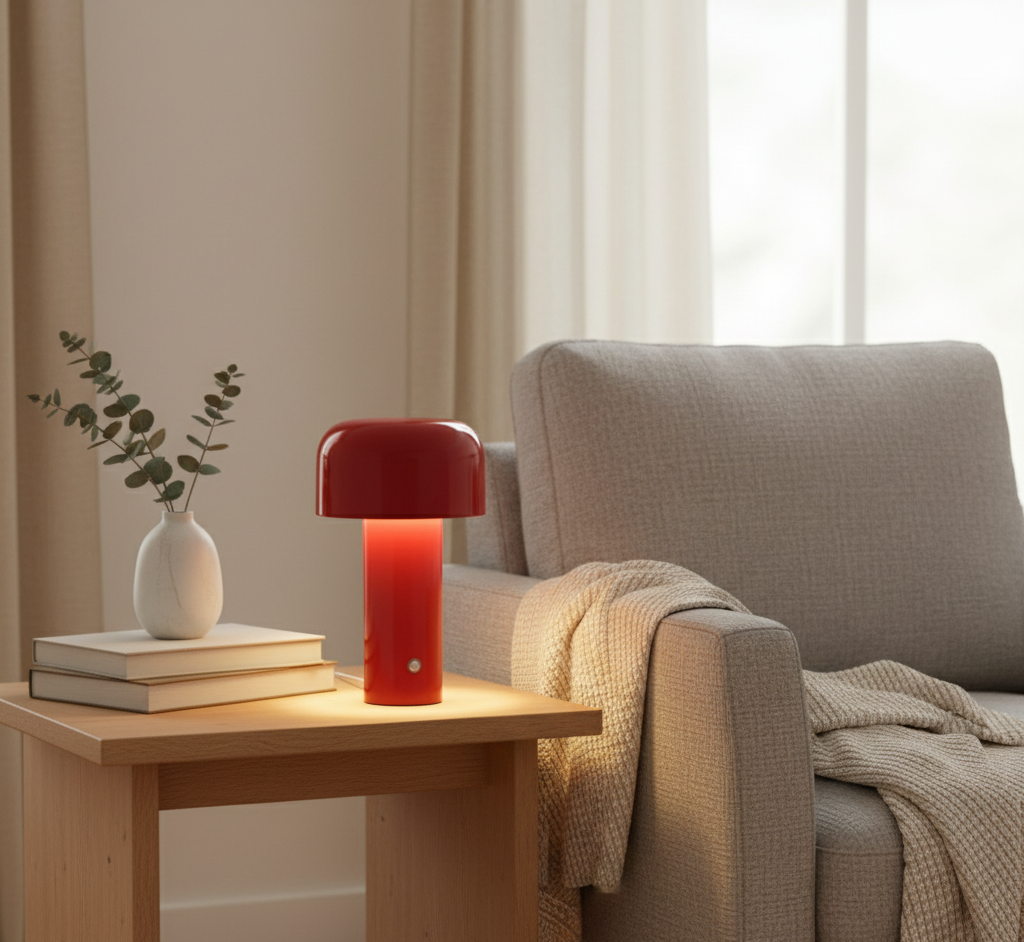 Bordslampa i svampform – glansig yta