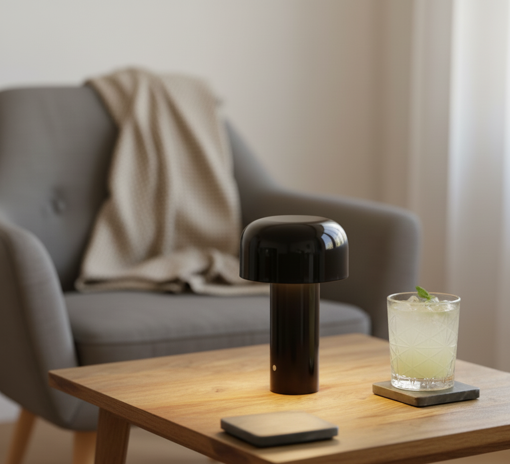 Bordslampa i svampform – glansig yta