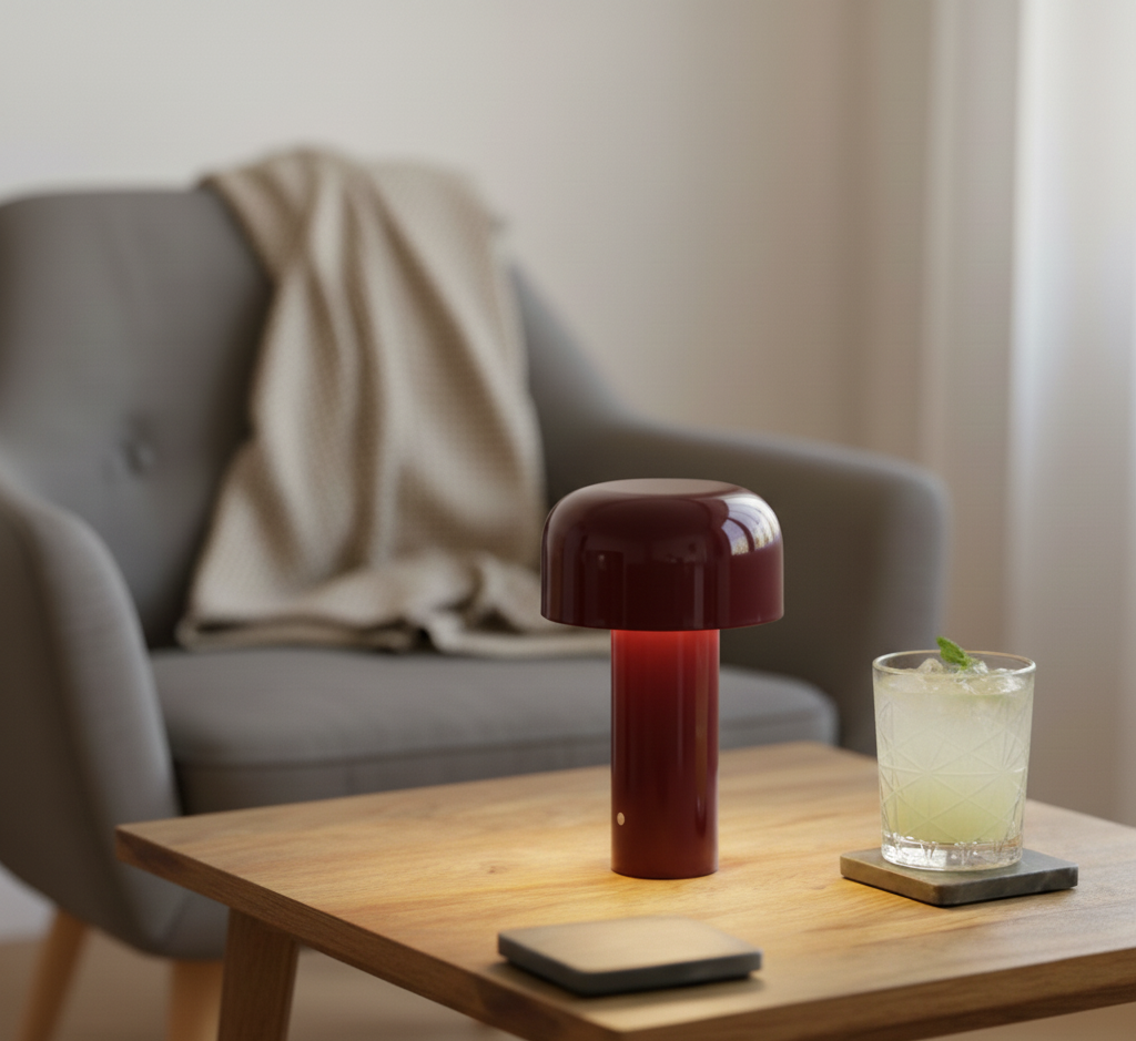 Bordslampa i svampform – glansig yta