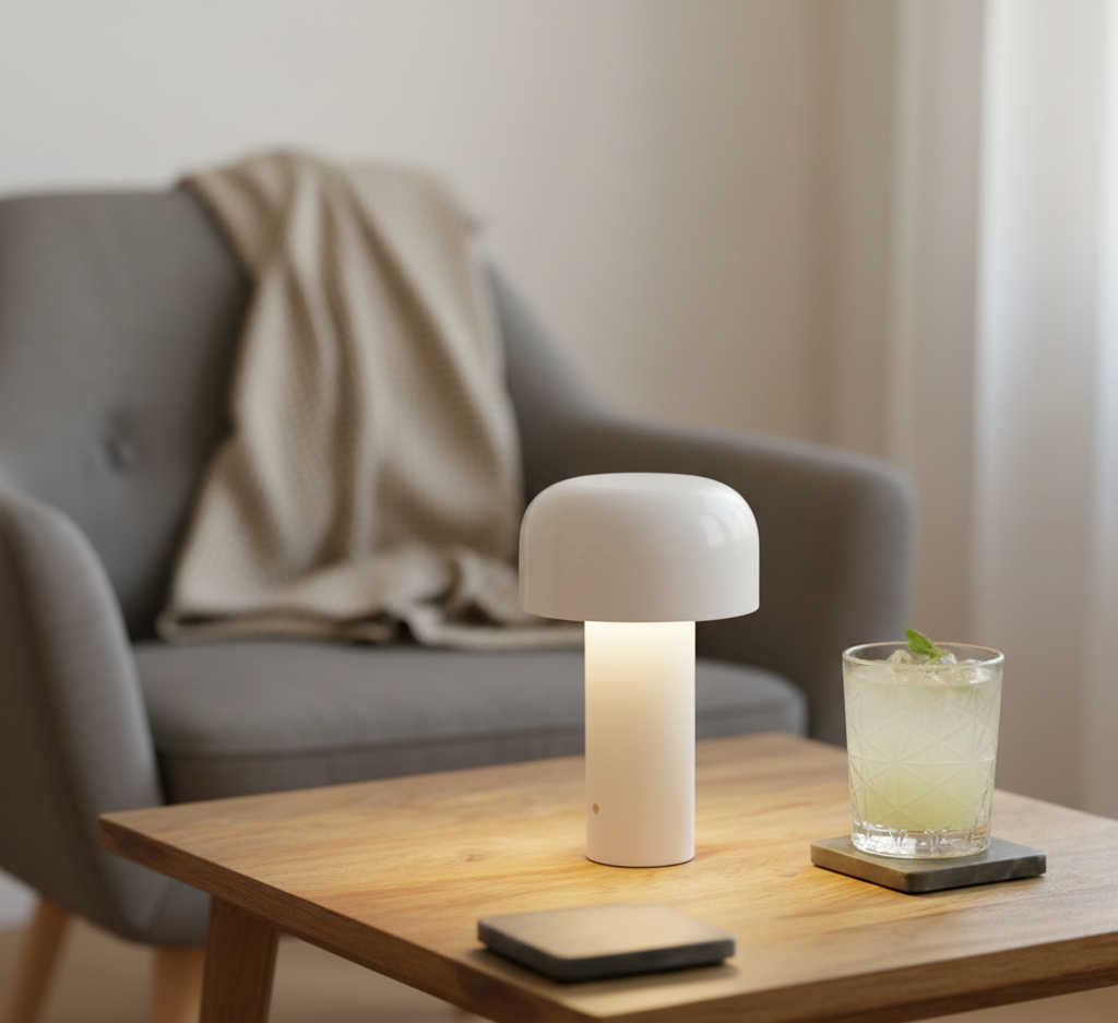 Bordslampa i svampform – glansig yta