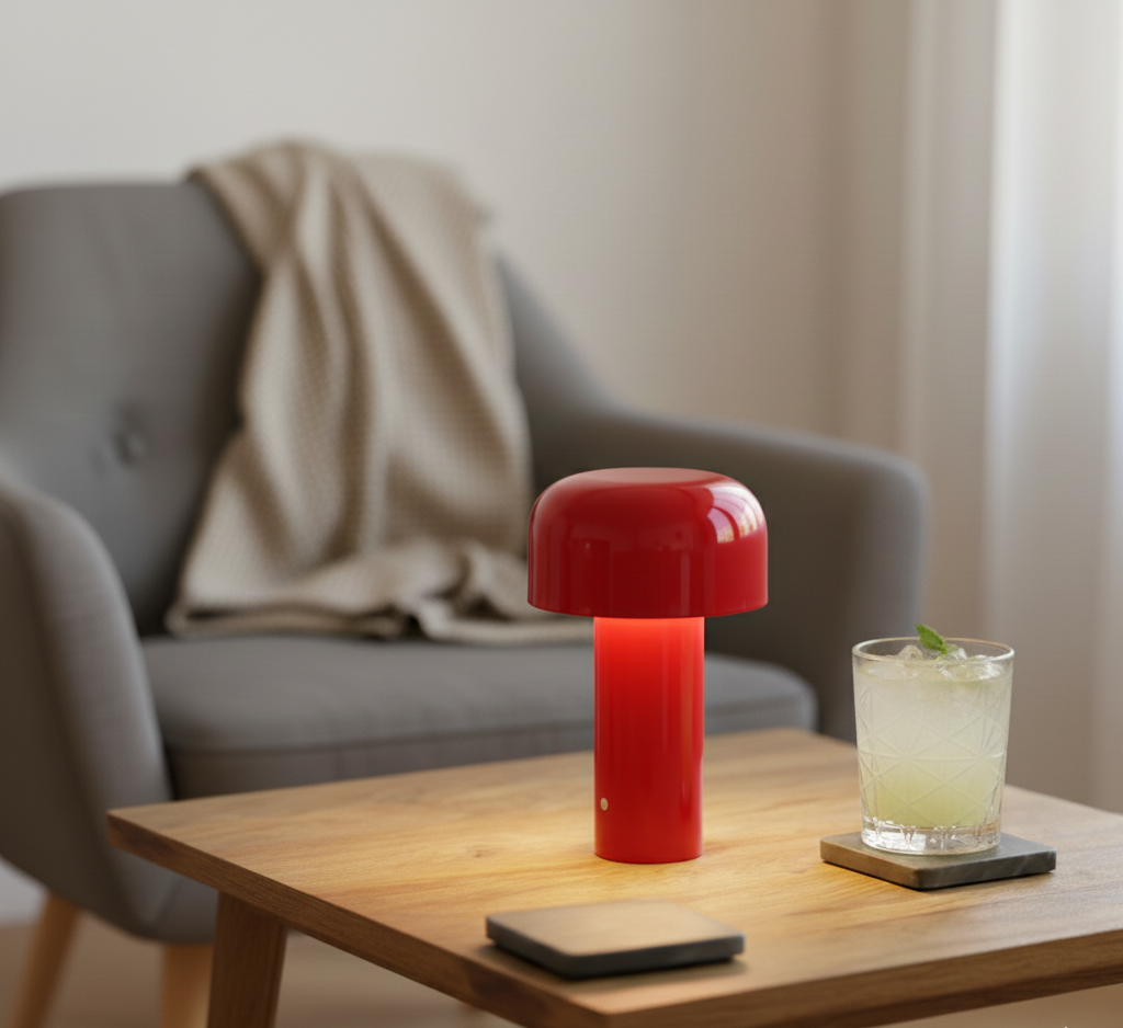 Bordslampa i svampform – glansig yta