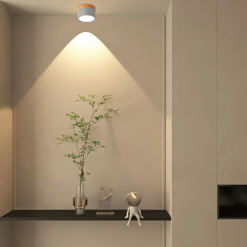 LED-Downlight Rund Ytmonterad Takspotlight Med Cylindrisk Form