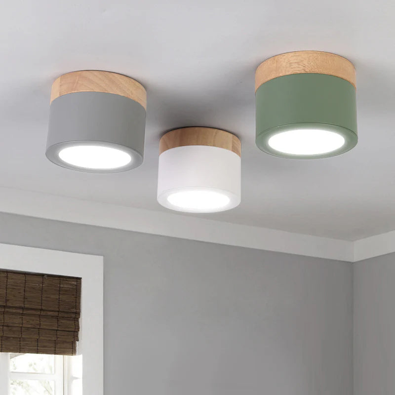 LED-Downlight Rund Ytmonterad Takspotlight Med Cylindrisk Form