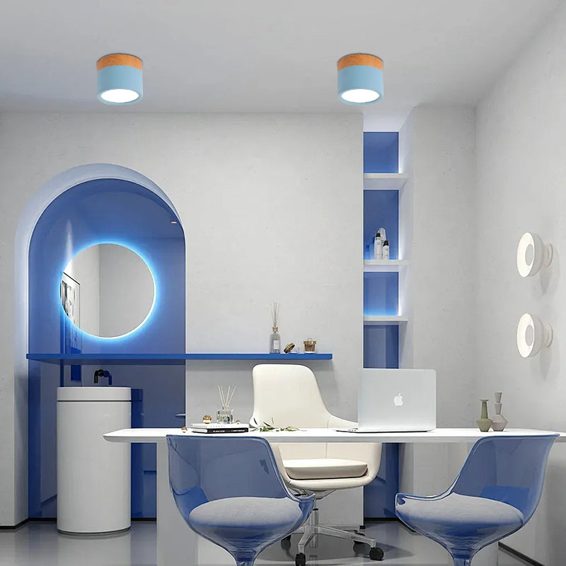 LED-Downlight Rund Ytmonterad Takspotlight Med Cylindrisk Form
