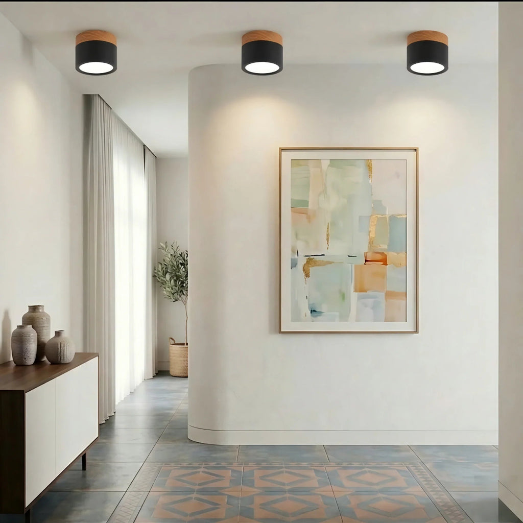 LED-Downlight Rund Ytmonterad Takspotlight Med Cylindrisk Form