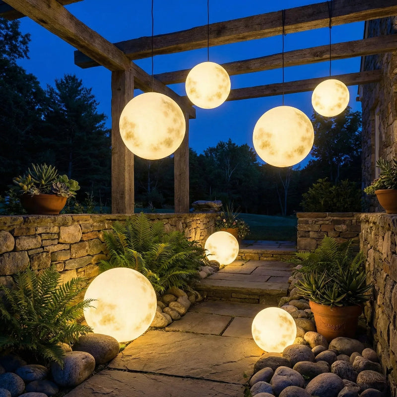 LED-Månlampa Rund Glob För Upphängning Eller Fristående Placering