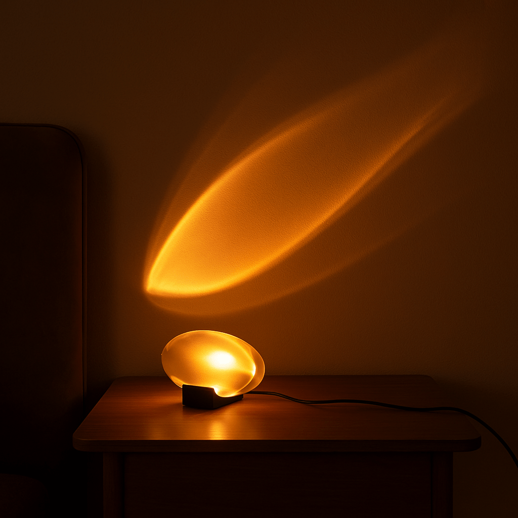 LED-projektionsbordslampa - Oval lins med metallbas