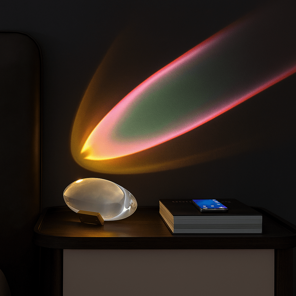 LED-projektionsbordslampa - Oval lins med metallbas