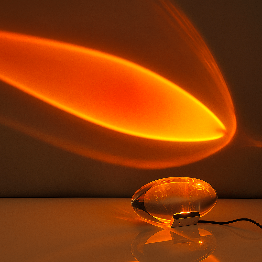 LED-projektionsbordslampa - Oval lins med metallbas