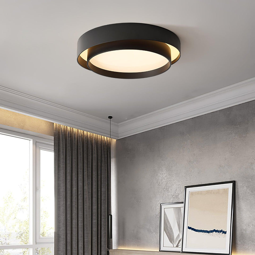LED-taklampa – Rund dubbelringad plafond