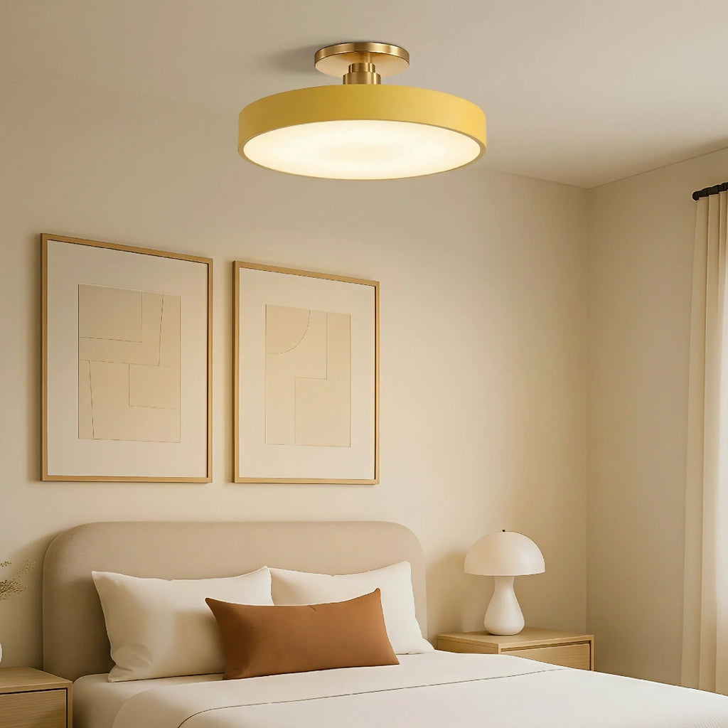 LED-taklampa för semi-infälld montering - Rund trumdesign