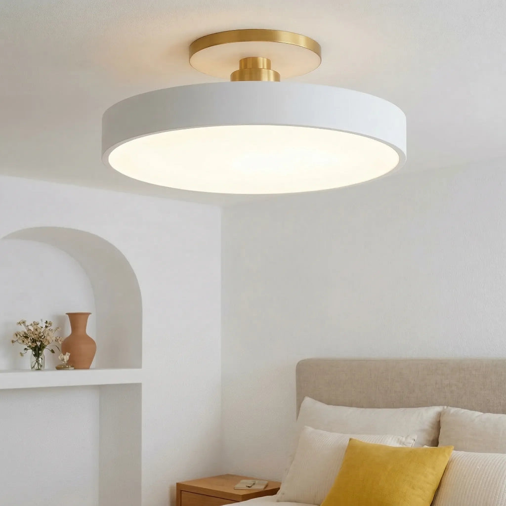 LED-taklampa för semi-infälld montering - Rund trumdesign