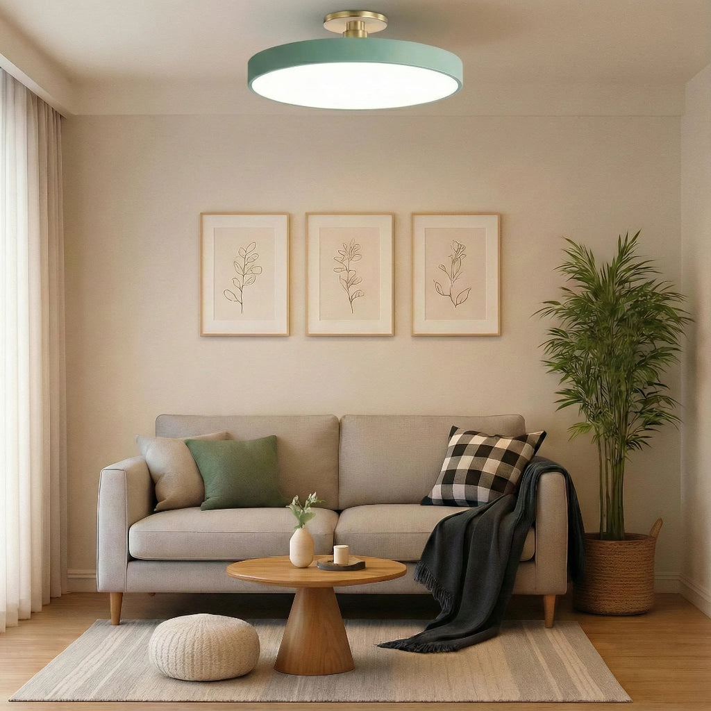LED-taklampa för semi-infälld montering - Rund trumdesign