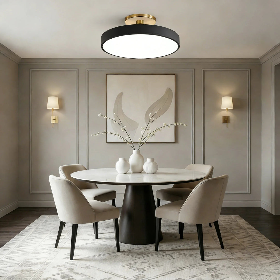 LED-taklampa för semi-infälld montering - Rund trumdesign