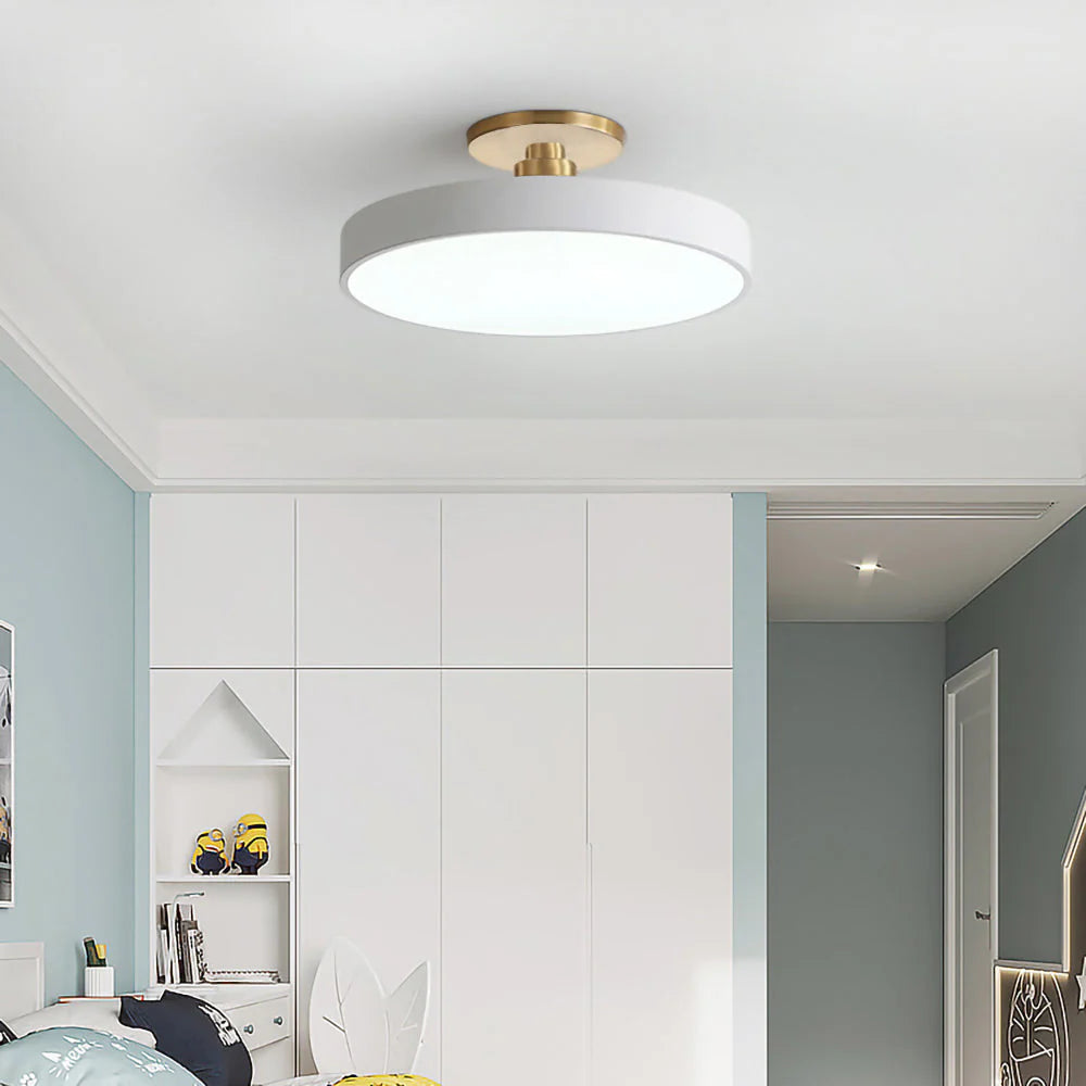 LED-taklampa för semi-infälld montering - Rund trumdesign