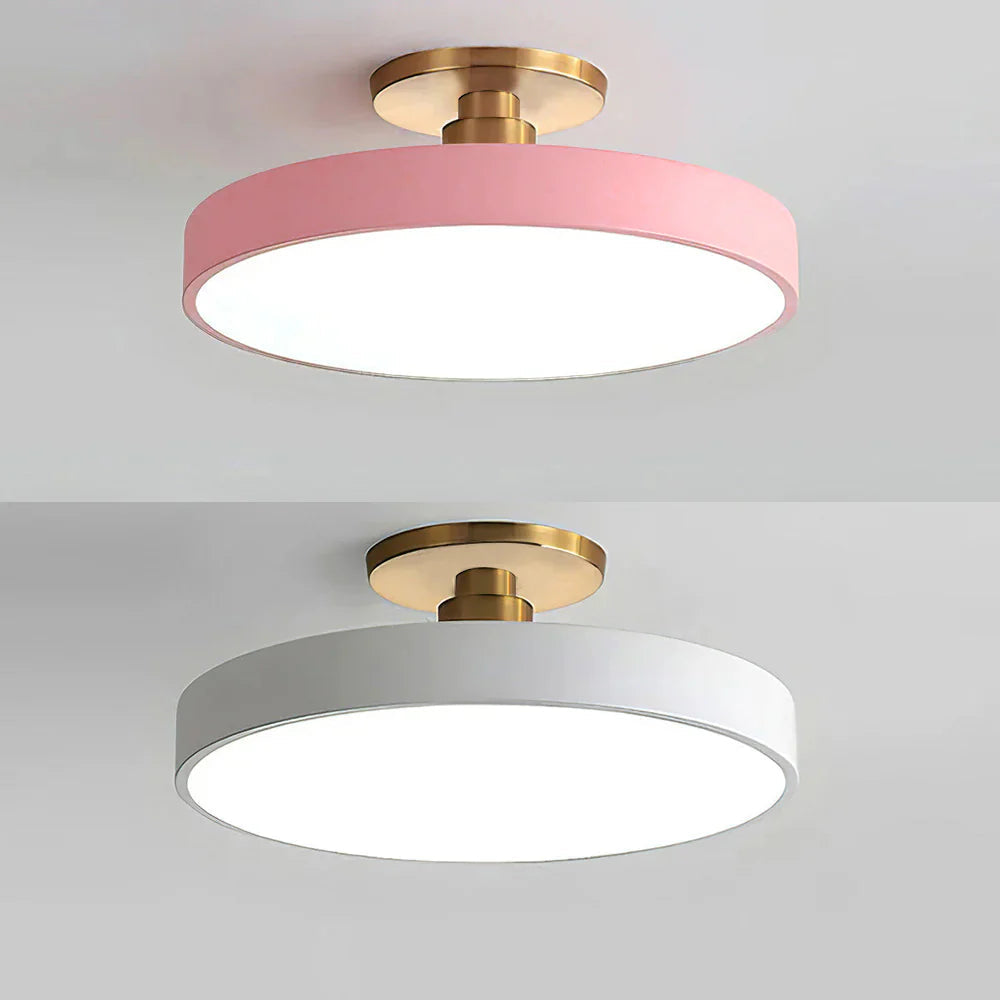 LED-taklampa för semi-infälld montering - Rund trumdesign