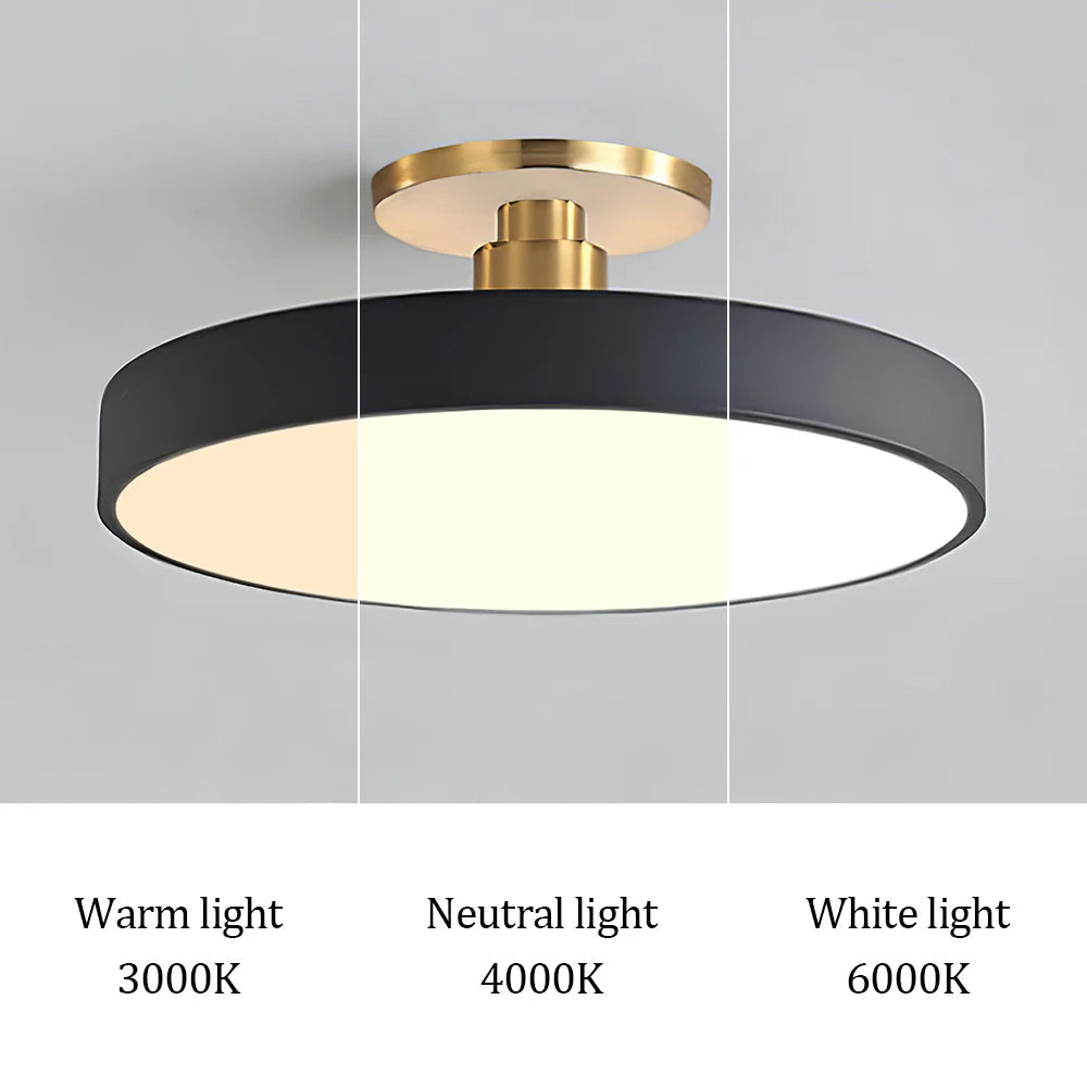 LED-taklampa för semi-infälld montering - Rund trumdesign