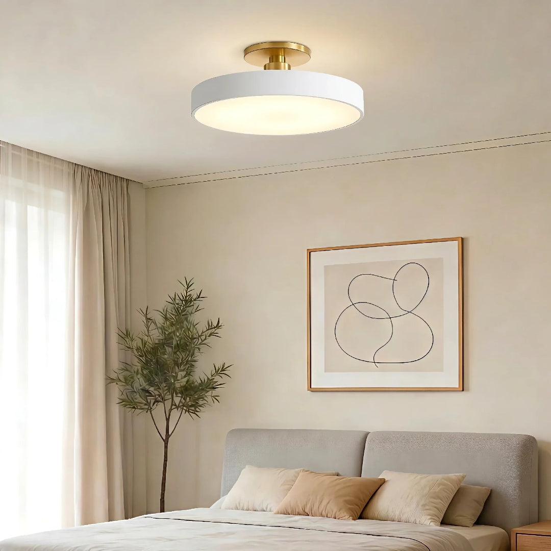 LED-taklampa för semi-infälld montering - Rund trumdesign