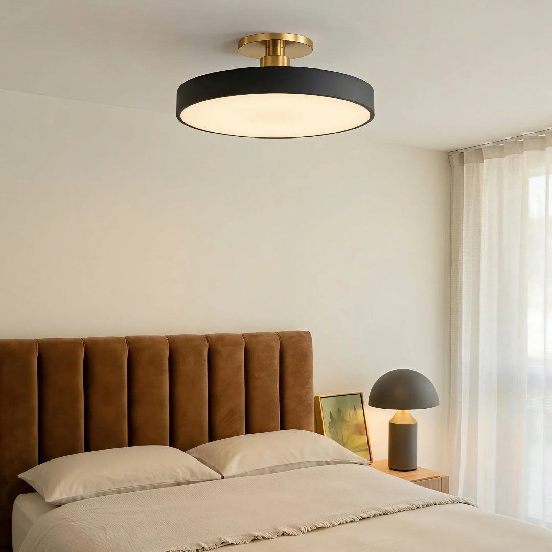 LED-taklampa för semi-infälld montering - Rund trumdesign