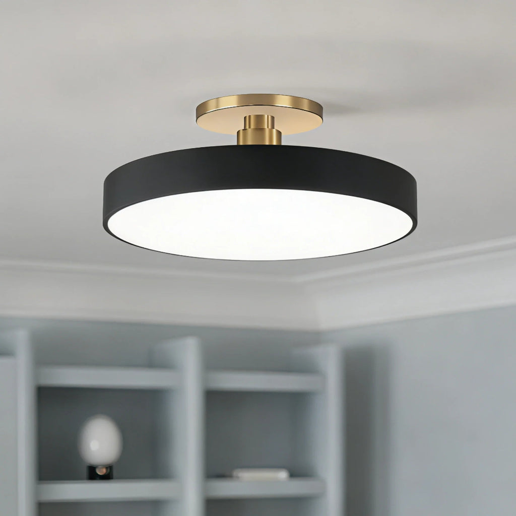 LED-taklampa för semi-infälld montering - Rund trumdesign