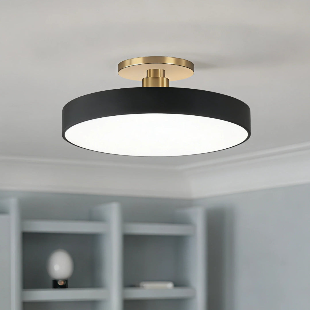 LED-taklampa för semi-infälld montering - Rund trumdesign