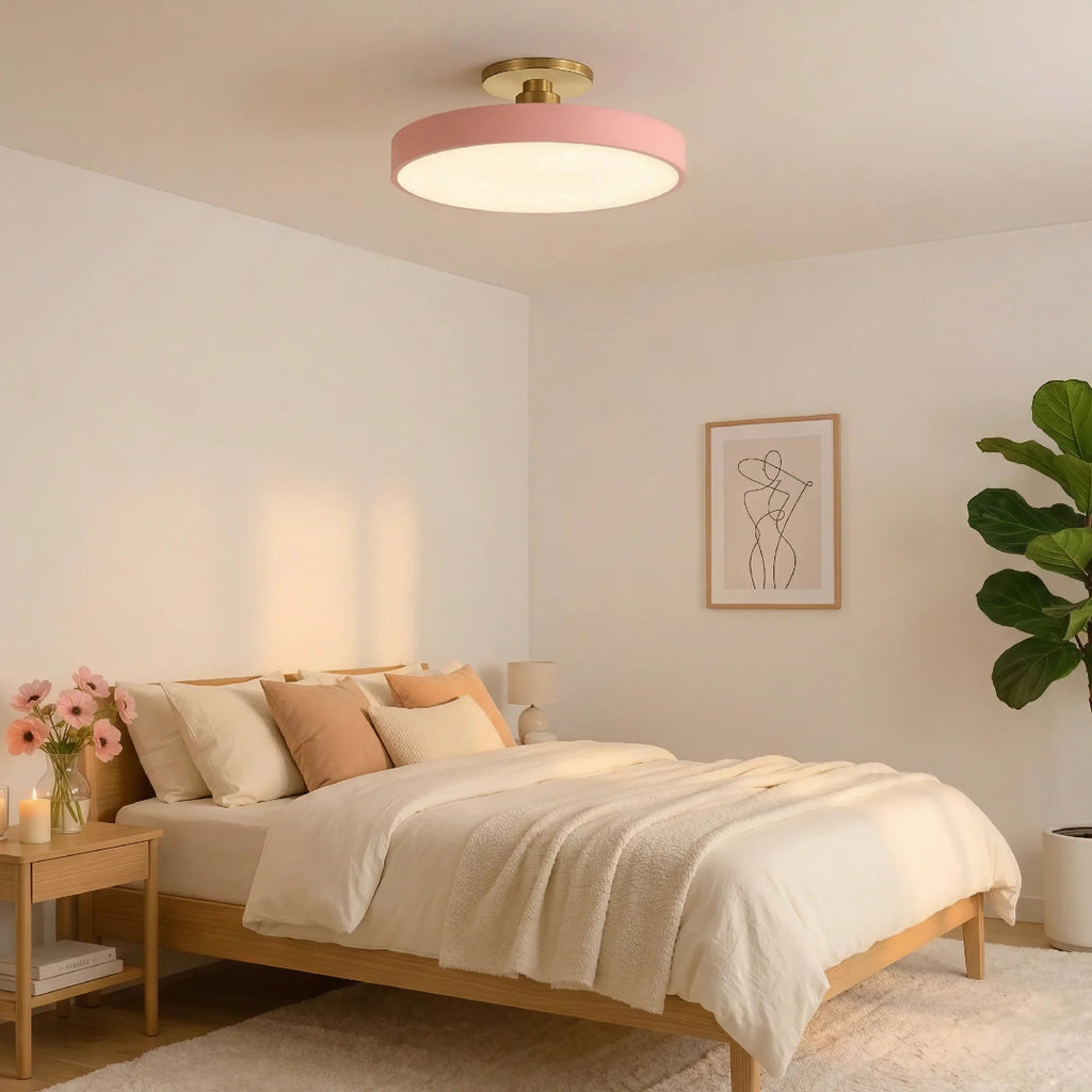 LED-taklampa för semi-infälld montering - Rund trumdesign