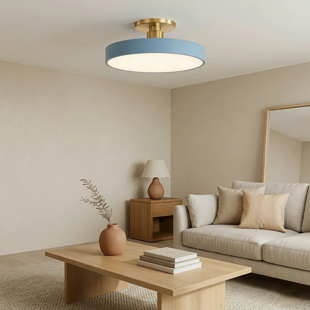 LED-taklampa för semi-infälld montering - Rund trumdesign