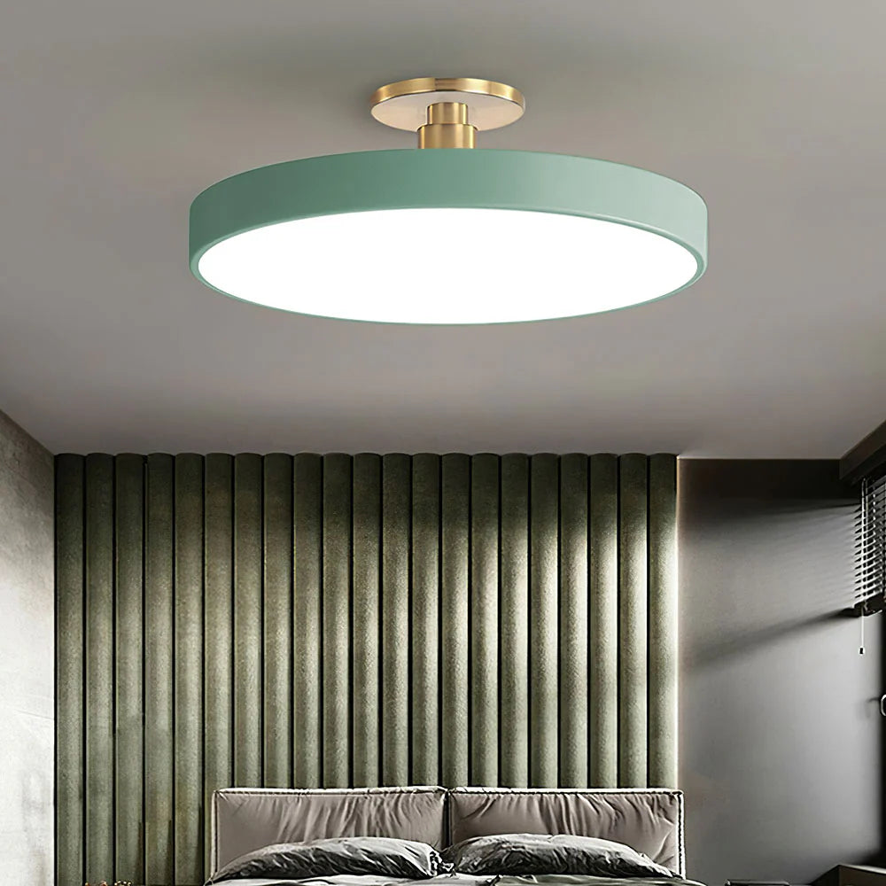 LED-taklampa för semi-infälld montering - Rund trumdesign