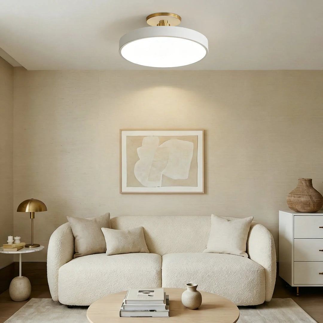 LED-taklampa för semi-infälld montering - Rund trumdesign