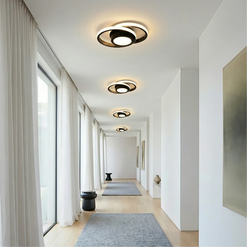 LED-taklampa för utanpåliggande montering - Design med överlappande ringar