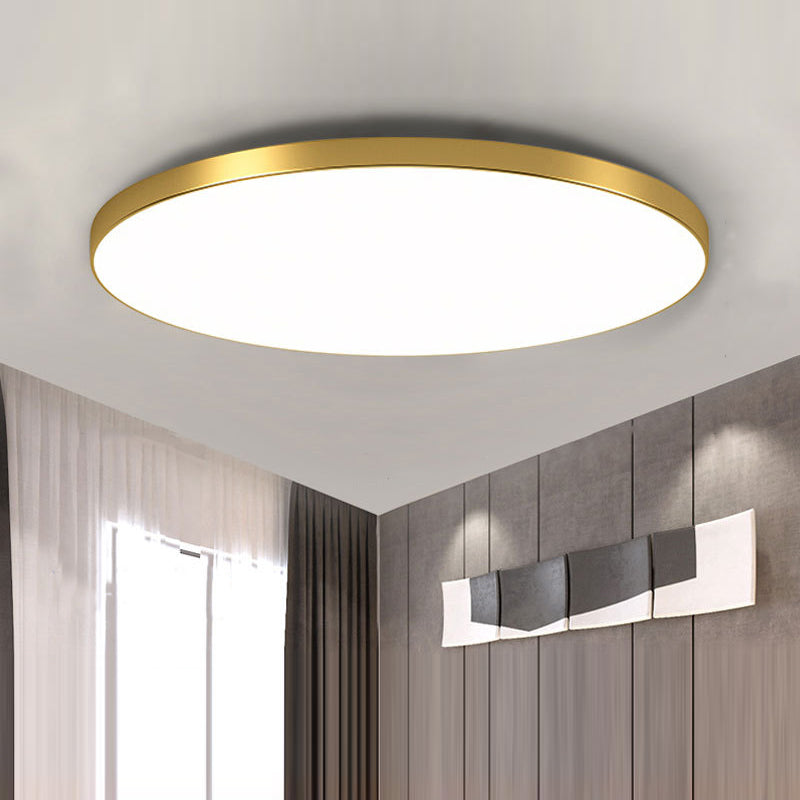 LED-taklampa för utanpåliggande montering - Rund, slimmad panel med metallkant