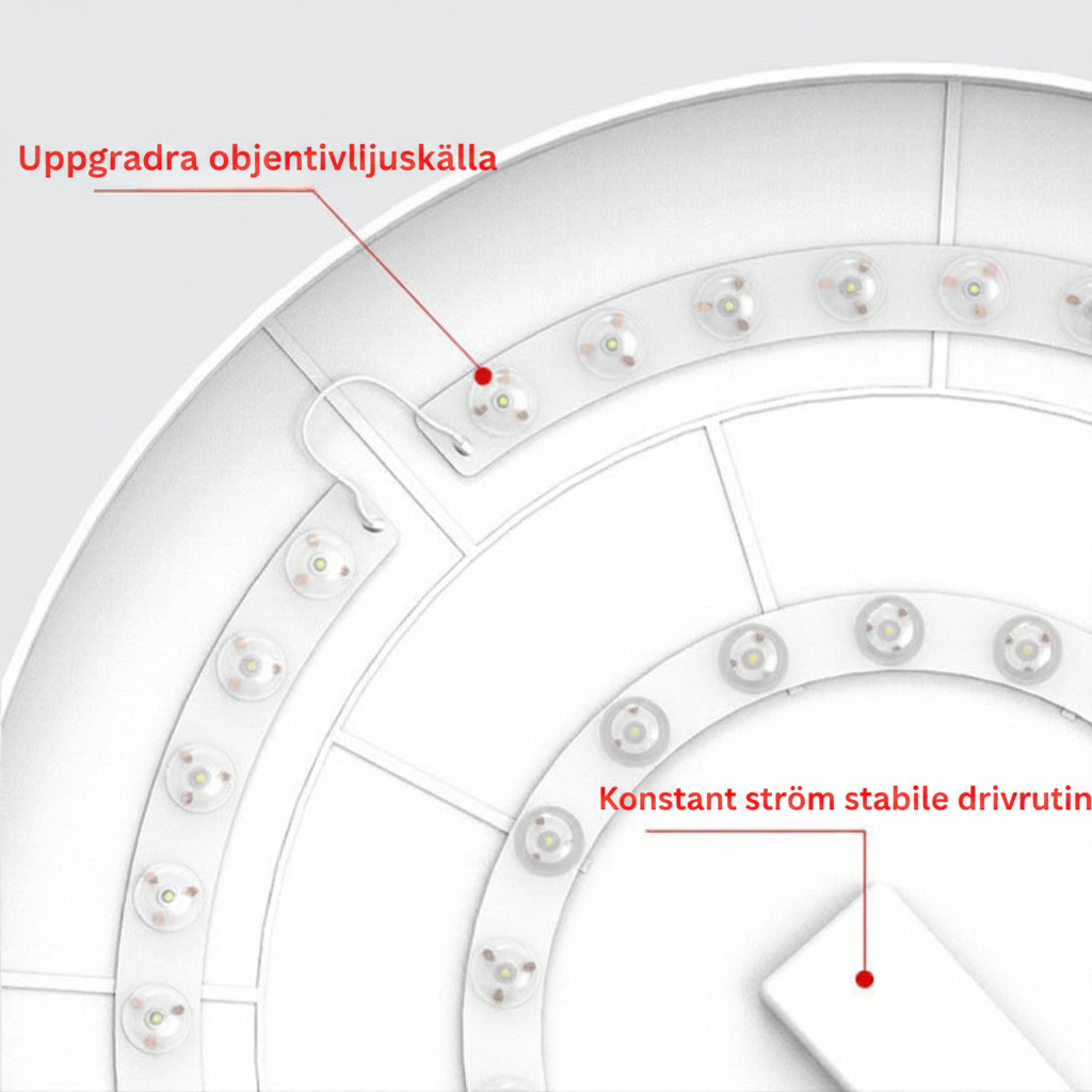 LED-taklampa för utanpåliggande montering - Rund, slimmad panel med metallkant