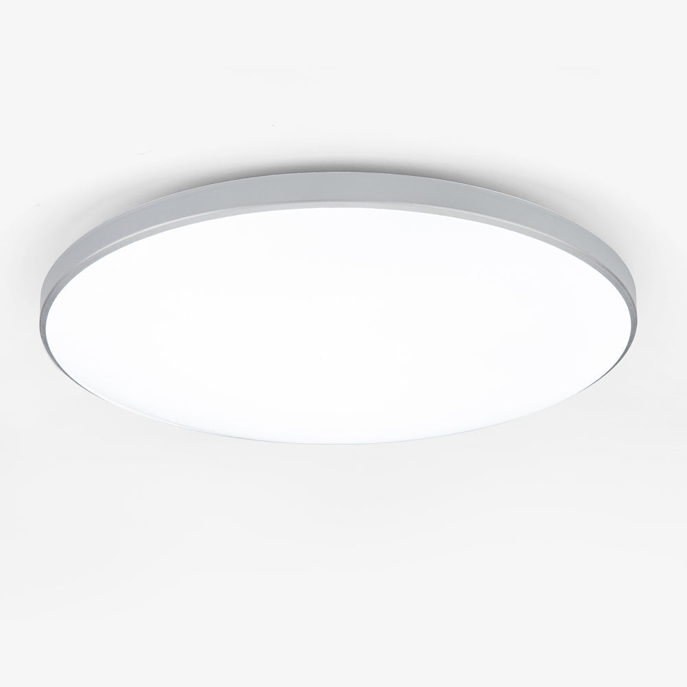 LED-taklampa för utanpåliggande montering - Rund, slimmad panel med metallkant