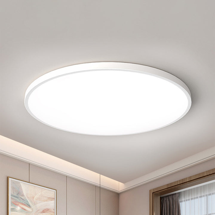 LED-taklampa för utanpåliggande montering - Rund, slimmad panel med metallkant