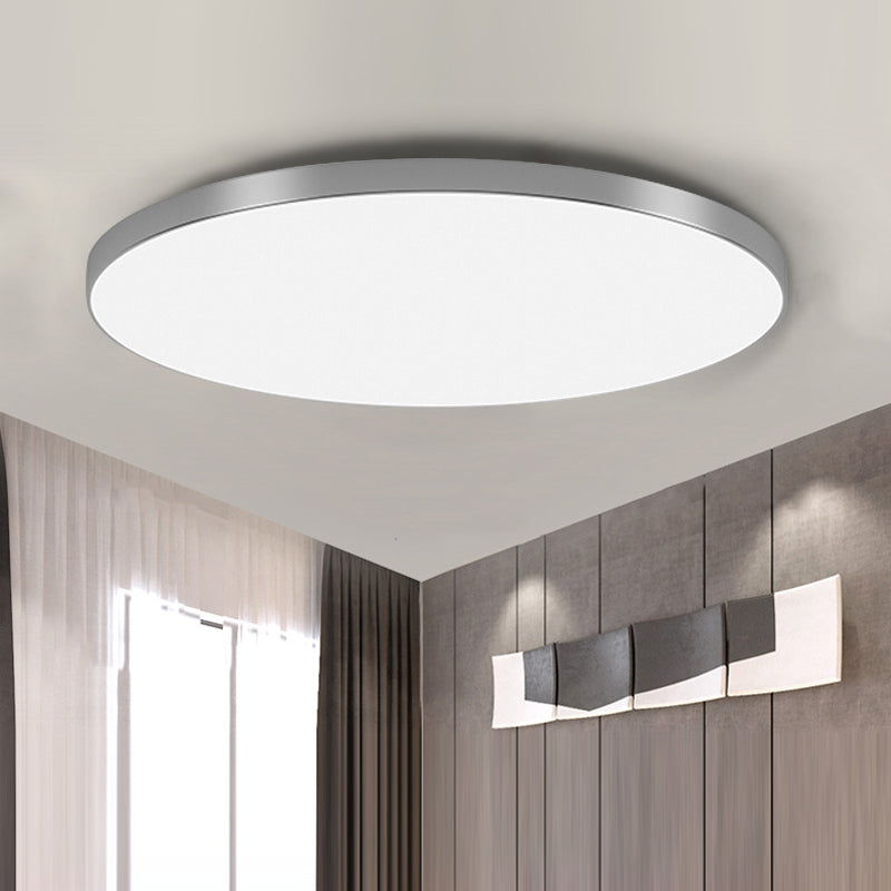 LED-taklampa för utanpåliggande montering - Rund, slimmad panel med metallkant