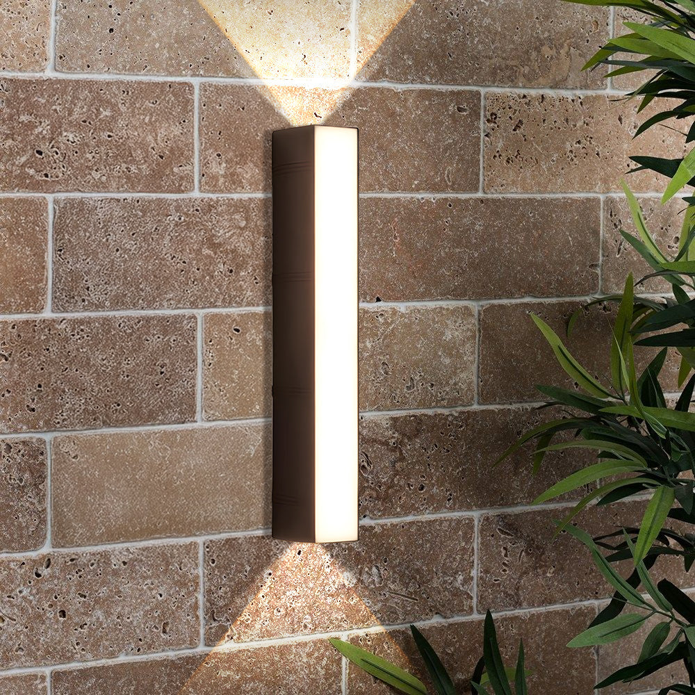 LED-vägglampa - Vertikal rektangulär stav med upp- och nedåtriktat ljus