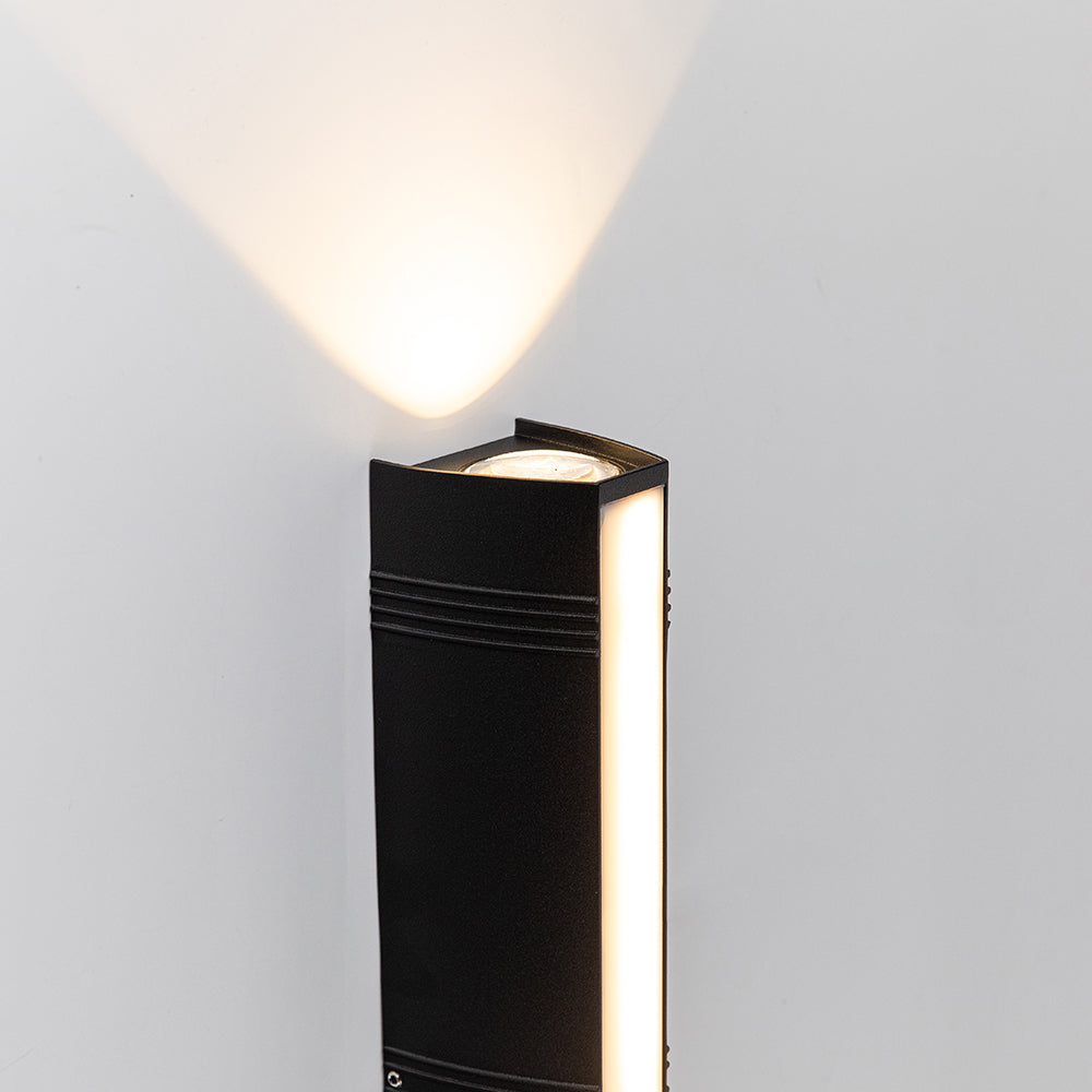 LED-vägglampa - Vertikal rektangulär stav med upp- och nedåtriktat ljus