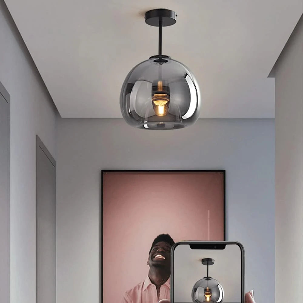 LED taklampa – Semi plafond med glaskupa