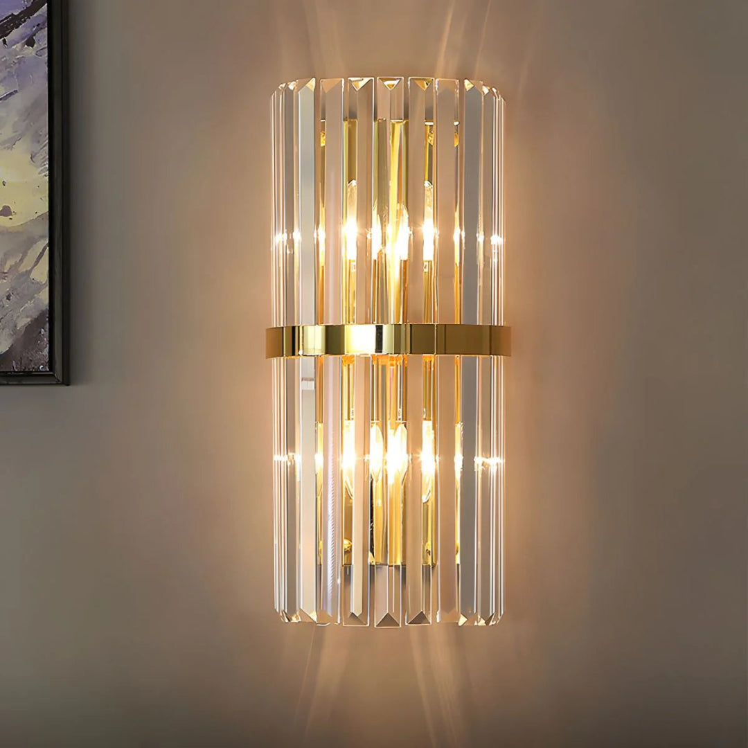 LED vägglampa – Kristalliknande prismor