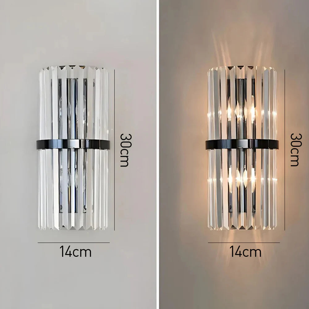 LED vägglampa – Kristalliknande prismor