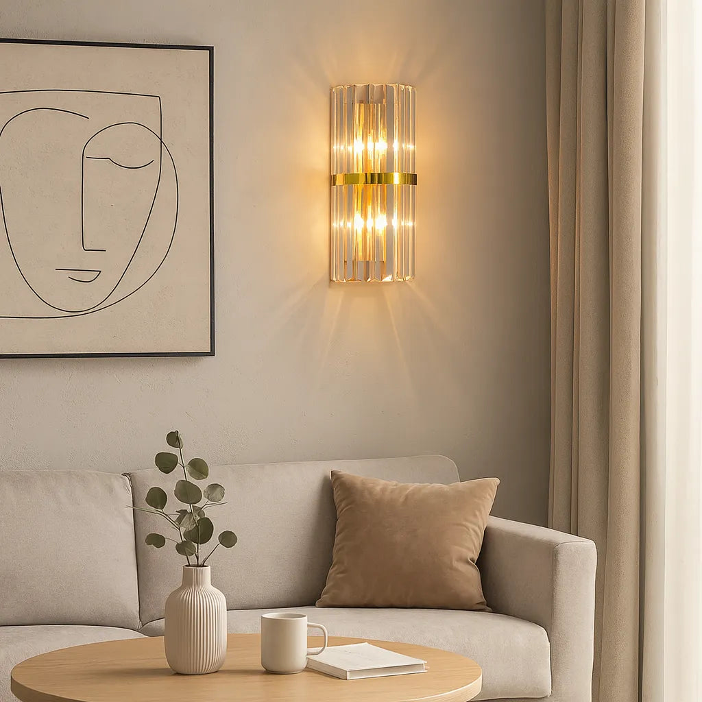 LED vägglampa – Kristalliknande prismor