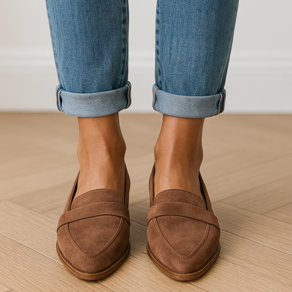 Loafers för dam – spetsiga slip-on-loafers
