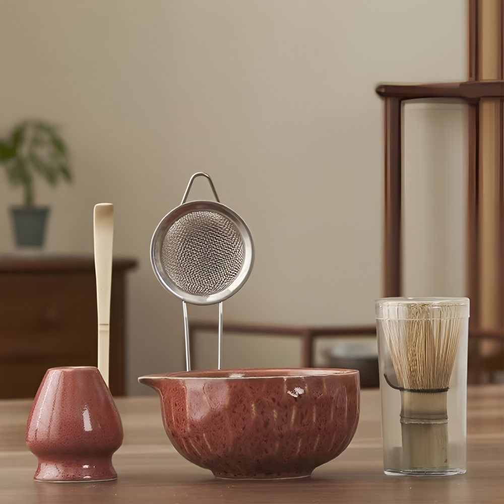 Matcha-teset – keramisk skål och bambuvisp